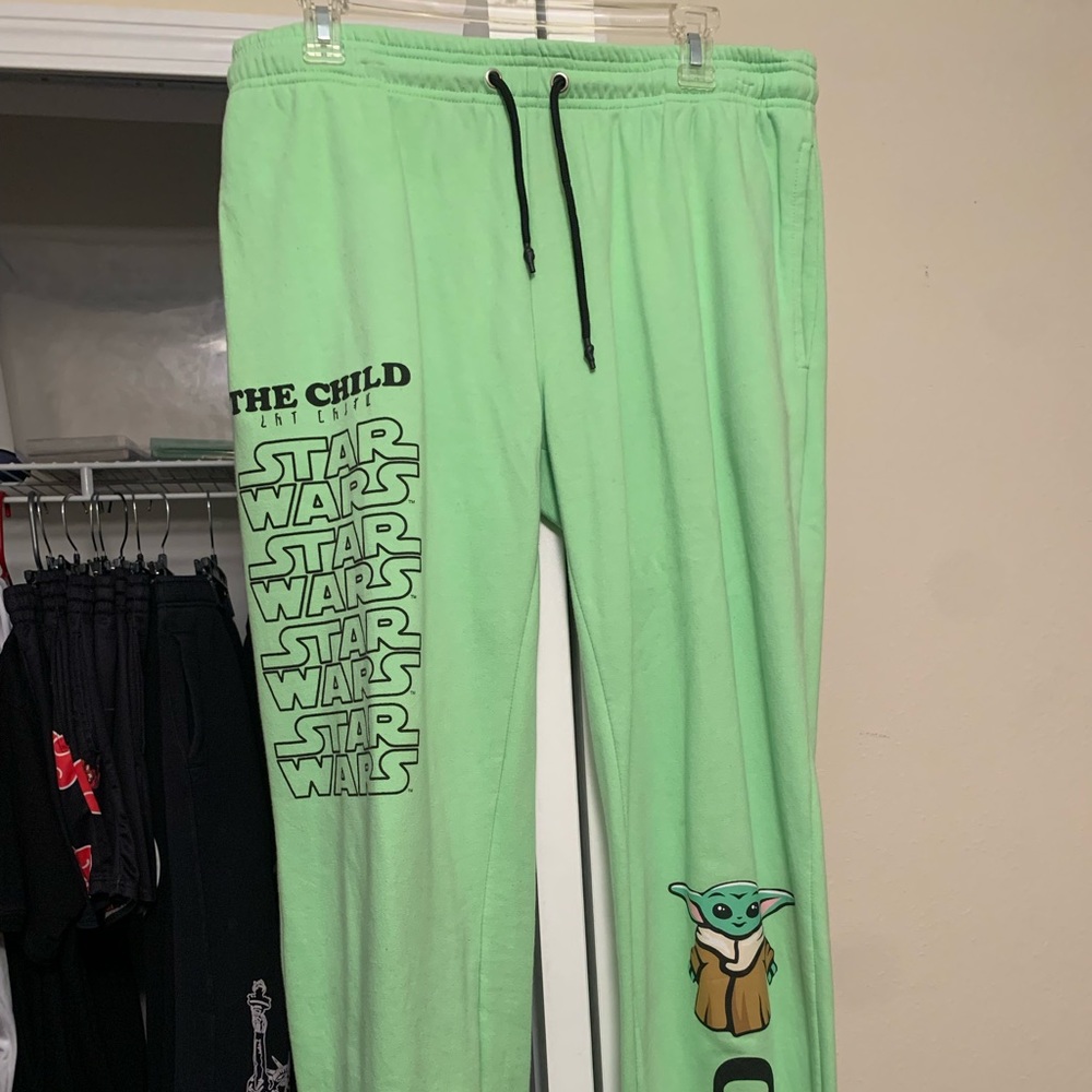 Neon Green Star Wars Mandalorian Joggers/Sweatpants “The Child”